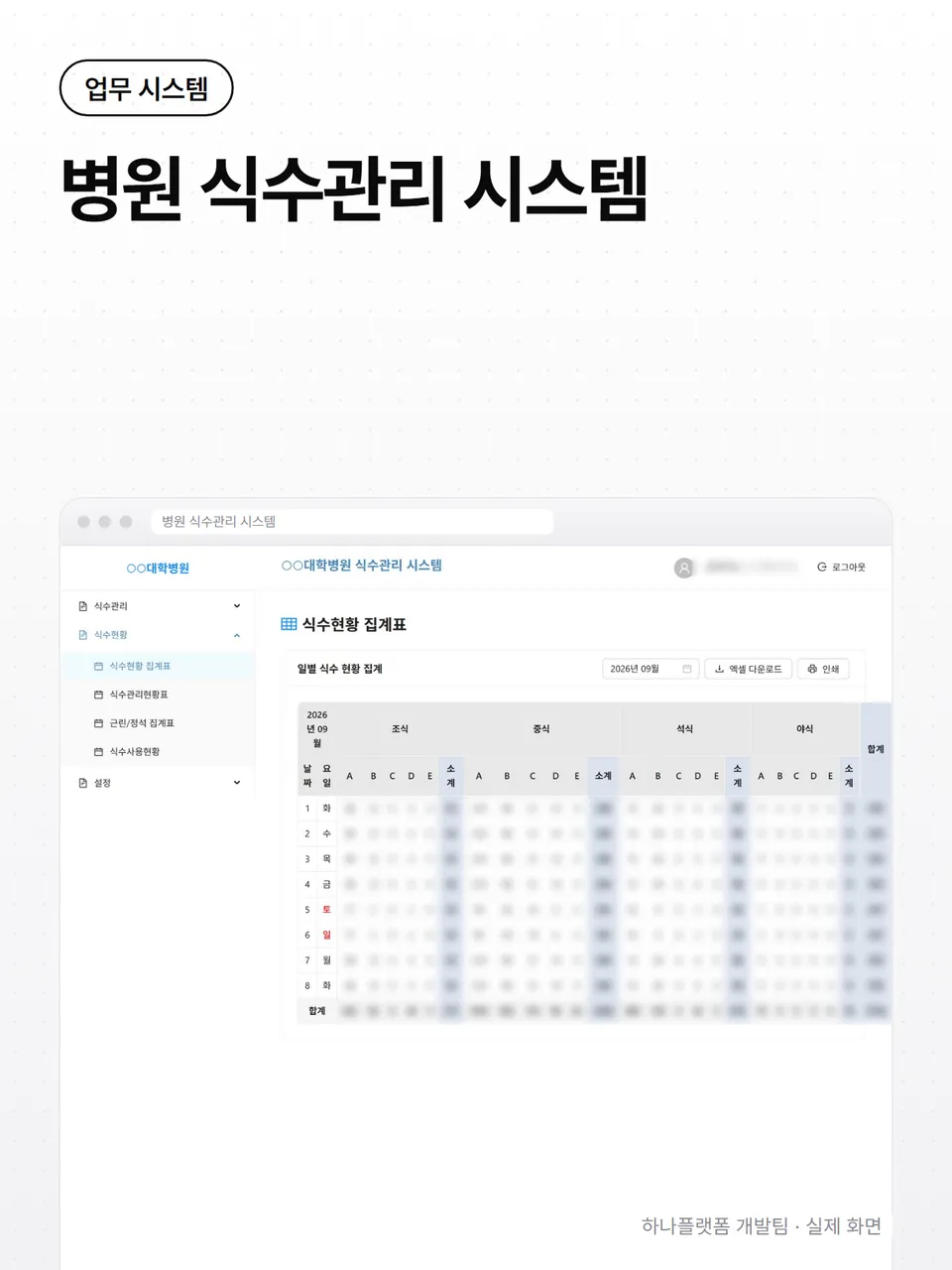 병원 식수관리 시스템 썸네일